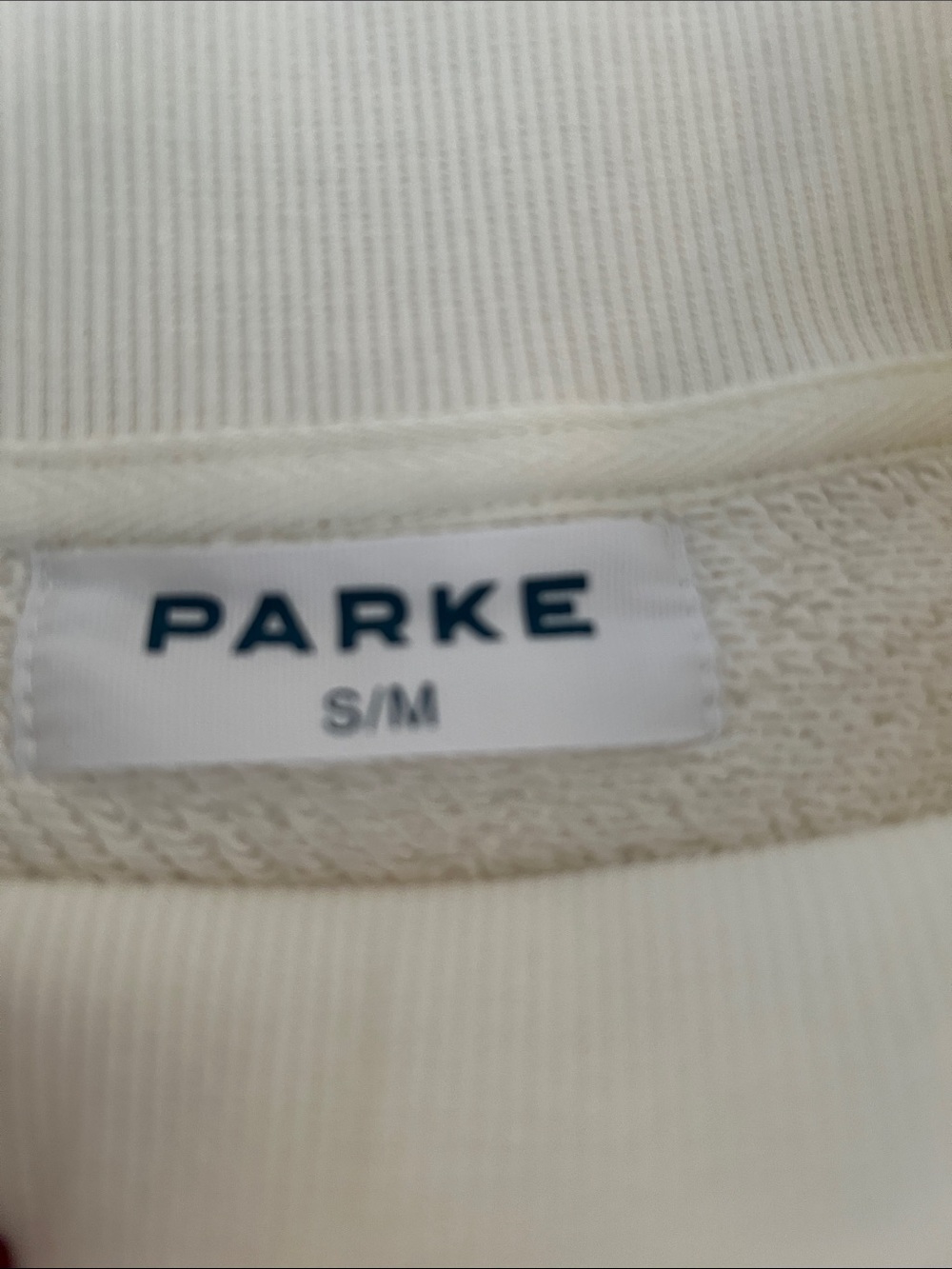 PARKE Ivory Floral Varsity Heritage Mockneck Size S/M Maggie & Emma NIB NWT - Picture 6 of 13